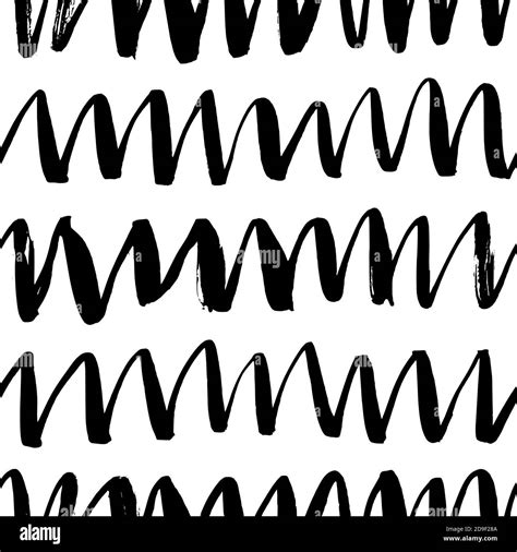 Seamless Black And White Zig Zag Vector Pattern Stock Vector Image