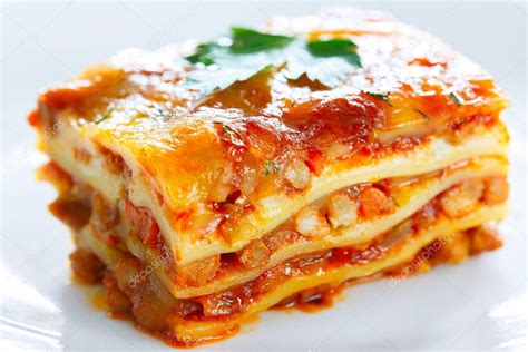 Lasagna White Background Pasta — Stock Photo © Tolsteneva 174521186