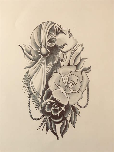 Gypsy Girl Tattoo Design I Did At Work Drawing