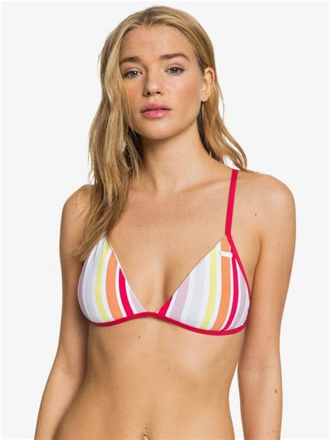 Printed Beach Classics Fixed Triangle Bikini Top For Women Roxy