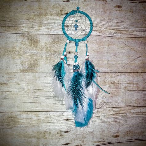 Small Turquoise Dream Catcher Teal Blue Dream Catcher Small