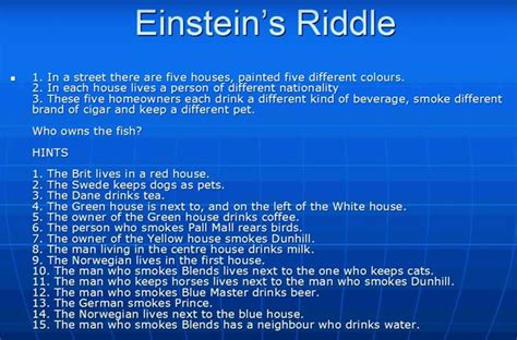 Can You Solve Albert Einsteins Famous Riddle Only 2 Of The