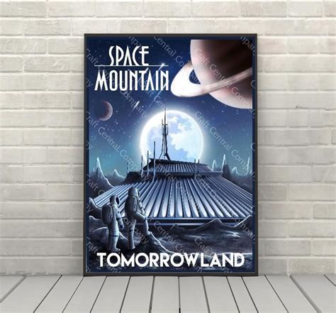 Space Mountain Poster Vintage Disney Attraction Poster Magic Kingdom