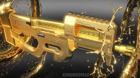 Since You All Liked My Gold Scar So Much I Also Made A Gold P90 R