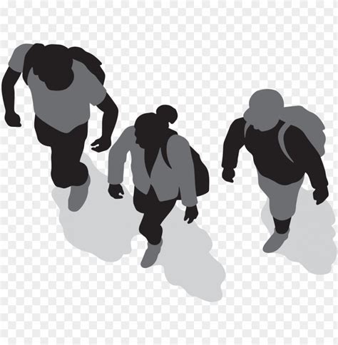 Three People Walking People Top View Transparent Png Image With