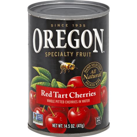 Oregon Fruit Red Tart Cherries In Water 145 Oz Cherries Holiday