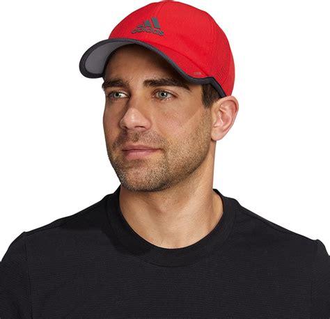 adidas men s superlite relaxed fit performance hat better scarlet carbon grey one size at