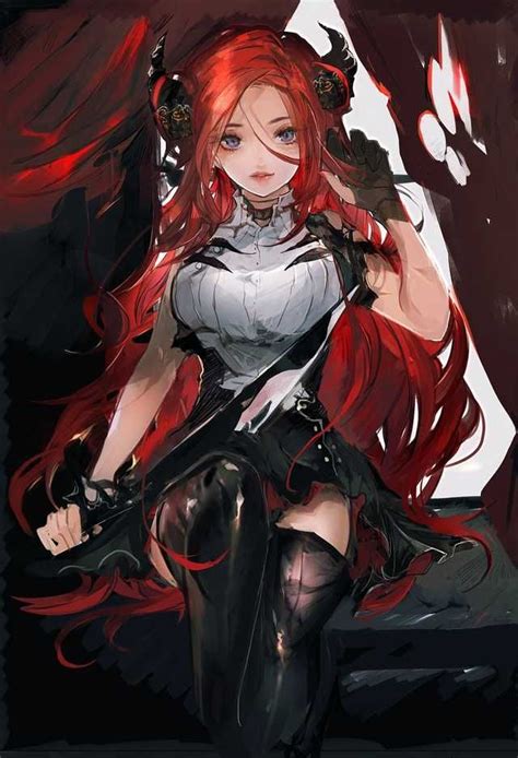 Crimson Girl [original] Anime Art Girl Anime Warrior Anime Fantasy