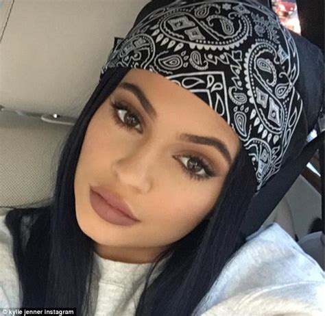 Kylie Jenner Covers Her New Indigo Locks In A Patterned