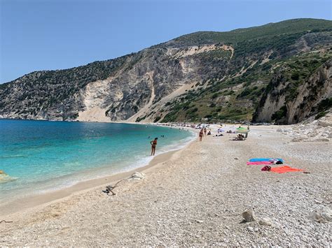 Myrtos Beach Peloponnese Western Greece Ionian Greece Detailed