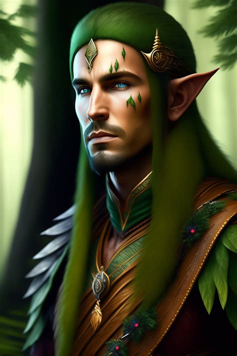 Lexica Male Elf With Scarred Face Archer Druid In A Forest