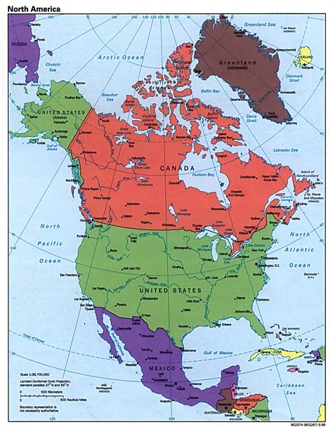 Political Map Of North America With Countries Map Of World