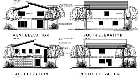 Detail Of Elevation Housing Plan Autocad File Cadbull