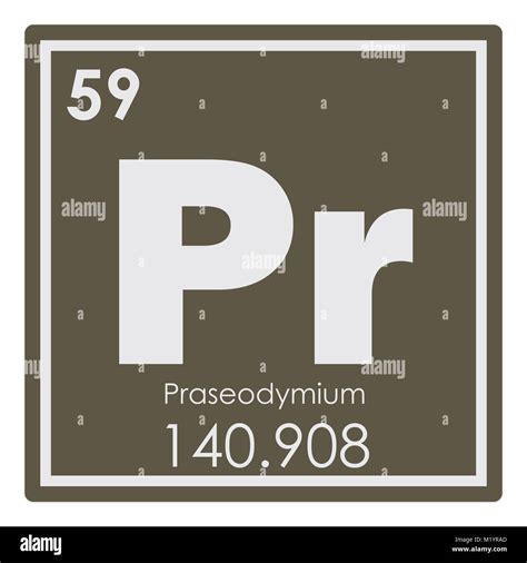 Praseodymium Chemical Element Periodic Table Science Symbol Stock Photo