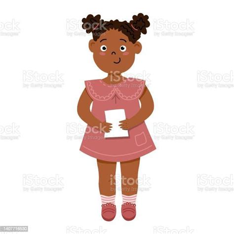 Personnage De Fille Afroaméricaine Mignonne Illustration De Dessin