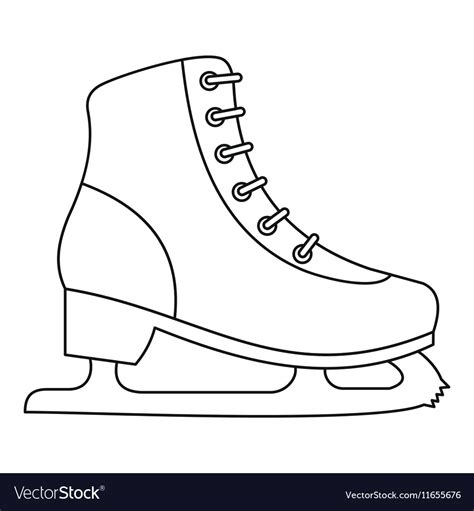 Ice Skate Icon Outline Style Royalty Free Vector Image