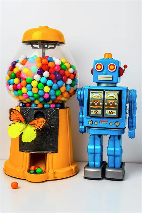 Blue Robot And Bubblegum Machine Photograph By Garry Gay Fine Art America