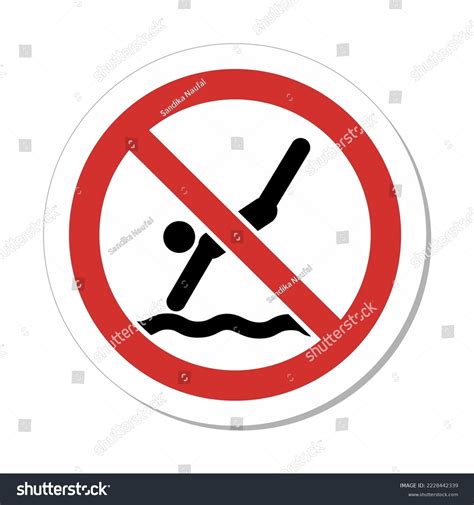 Iso Prohibition Circular Sign No Diving Stock Vector Royalty Free 2228442339 Shutterstock