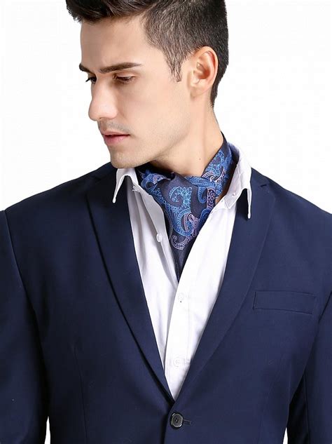 Mens Silk Tie Scarf Silk Cloth Neck Cloth Ascot 2 Layer Scarf Tie Ebay