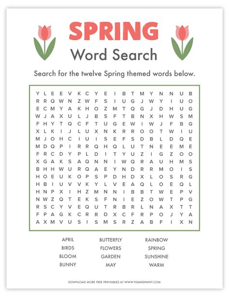 Easy Spring Word Search Free Printable Printable Templates