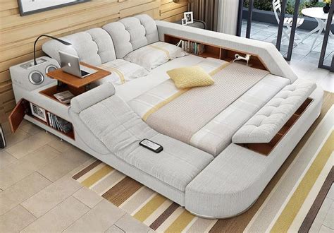 Queen Size Brown Multi Functional Queen Size Smart Bed Furniture Online