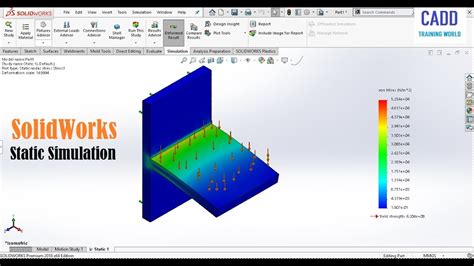 Simple Static Simulation In Solidworks Report Stress Strain