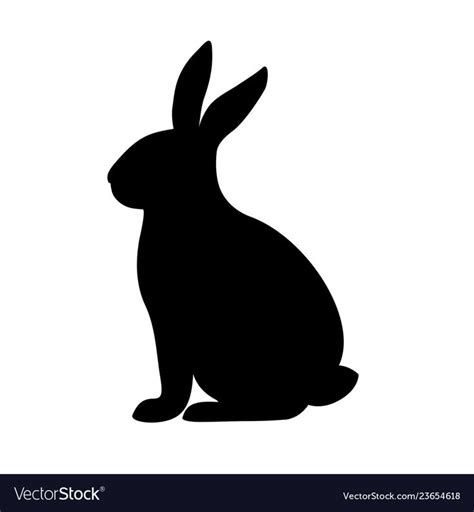 Rabbit Silhouette In Vector Easter Bunny Can Be Used As A Stencil Or
