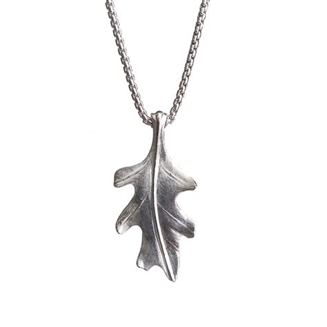 Silver Large Oak Leaf Pendant — Grinstein Jewelry And Design