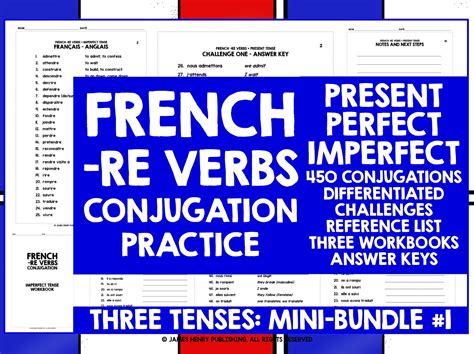 French Re Verbs Conjugation Mini Bundle 1 Teaching Resources