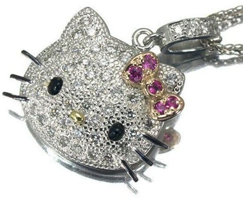 Hello Kitty Diamond Necklace Pendant 18k Gold Sanrio Japan Ebay