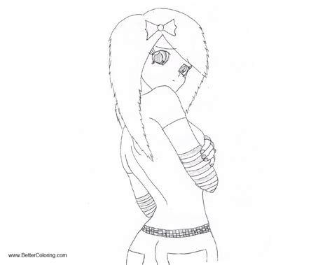 Girly Coloring Pages Anime Emo Girl By Sannyvampire F