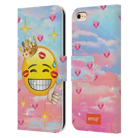 Official Emoji Smileys Leather Book Wallet Case Cover For Apple Iphone