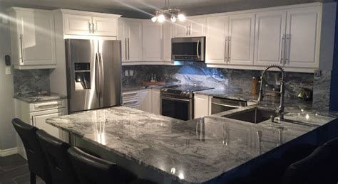 Silver Cloud Granite With Full Height Matching Backsplash Northern