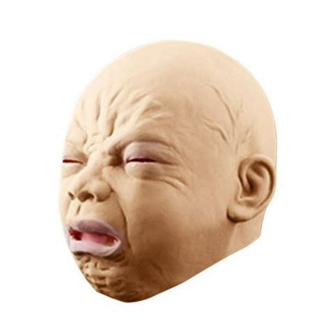 Tinksky Latex Mask Crying Baby Head Mask Halloween Christmas Party