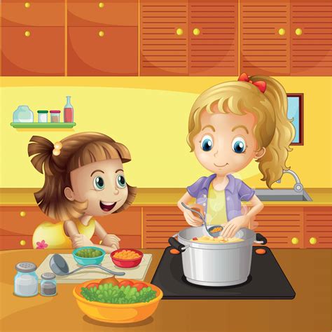 Mother And Daughter Cooking Together Stock Image Vectorgrove