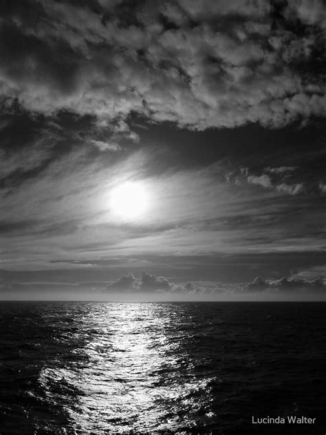 Ocean Sunset In Black And White By Lucinda Walter Redbubble