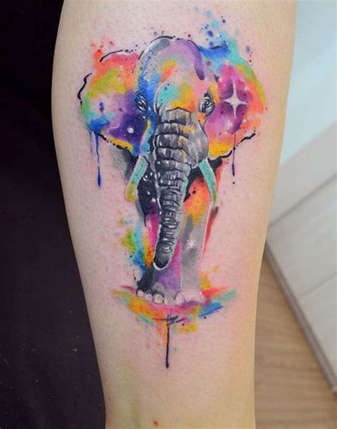 Elephanttattoodesigns31 Elephant Thigh Tattoo Watercolor Elephant