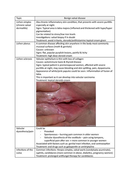 Vulval Diseases Topic Lichen Simplex Chronic Valval Dermatitis Lichen Planus Lichen