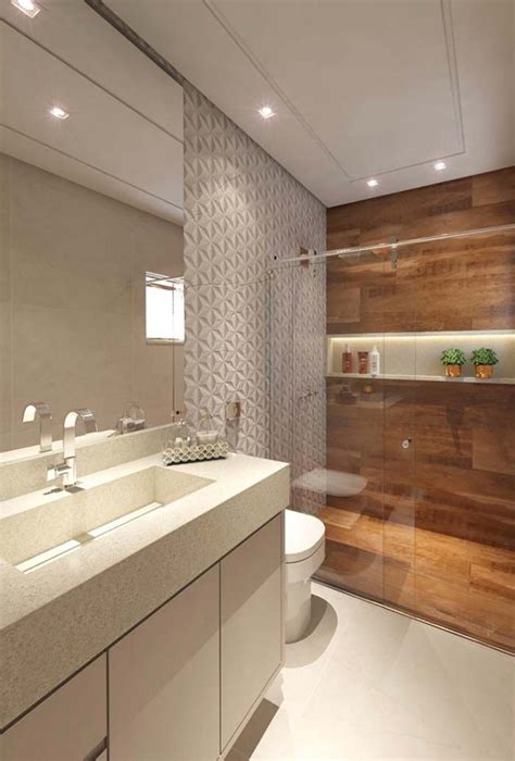 Porcelanato Madeira Piso Que Imita Madeira Fotos De Projetos Banheiros Modernos