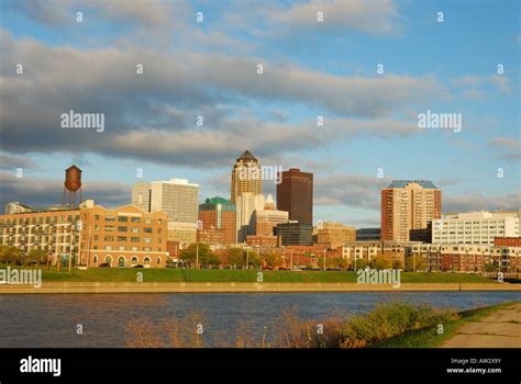 Downtown Des Moines Skyline From Southeast Early In The Morning In