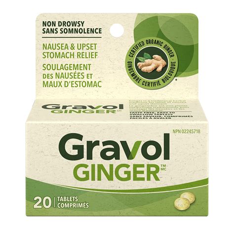 Buy Certified Ginger Gravol Natural Source 20 S Antint For Vomiting