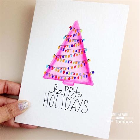 Christmas cards spread festive cheer during the holiday season. DIY Hand Painted Holiday cards - Tombow USA Blog ...