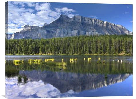 Mount Rundle And Boreal Forest Reflected In Johnson Lake Boreal