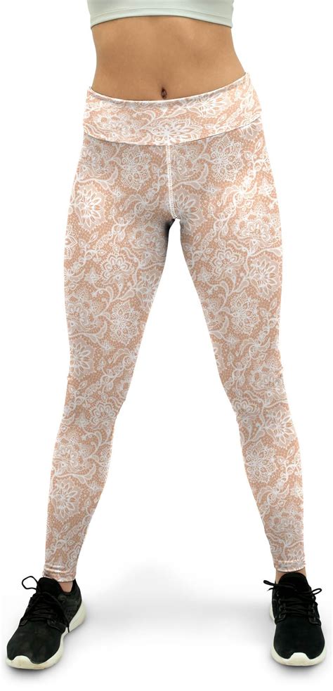 White Faux Lace Yoga Pants