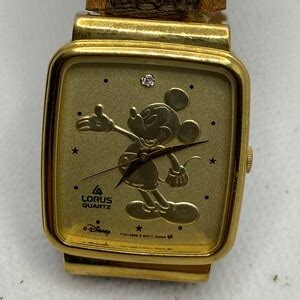 Mickey Mouse Watch With Faux Diamond Vintage Lorus Gold Tone Etsy