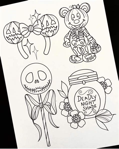 Nightmare Before Christmas Pages Halloween Tattoos Halloween Drawings