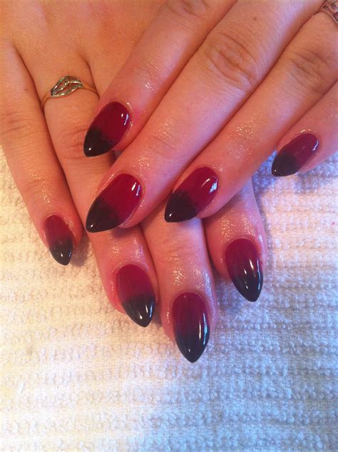 Maroon And Black Ombré Gel Nails Ombre Gel Nails Nails Gel Nails Diy