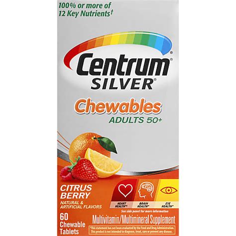 Centrum Silver Multivitaminmultimineral Chewables Adults 50 Citrus