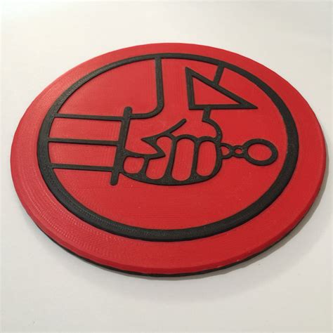 3d Printed Hellboy Bprd Logo Coaster Etsy Uk