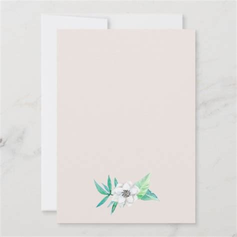 Greenery Botanical Wreath And White Flowers Wedding Invitation Zazzle